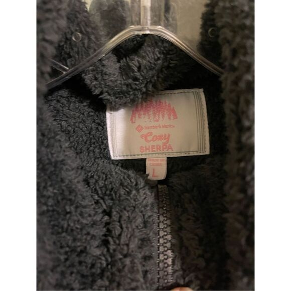 Member’s Mark Cozy Sherpa Fleece Black Pullover Sweater jacket Women’s Sz L - Picture 3 of 6